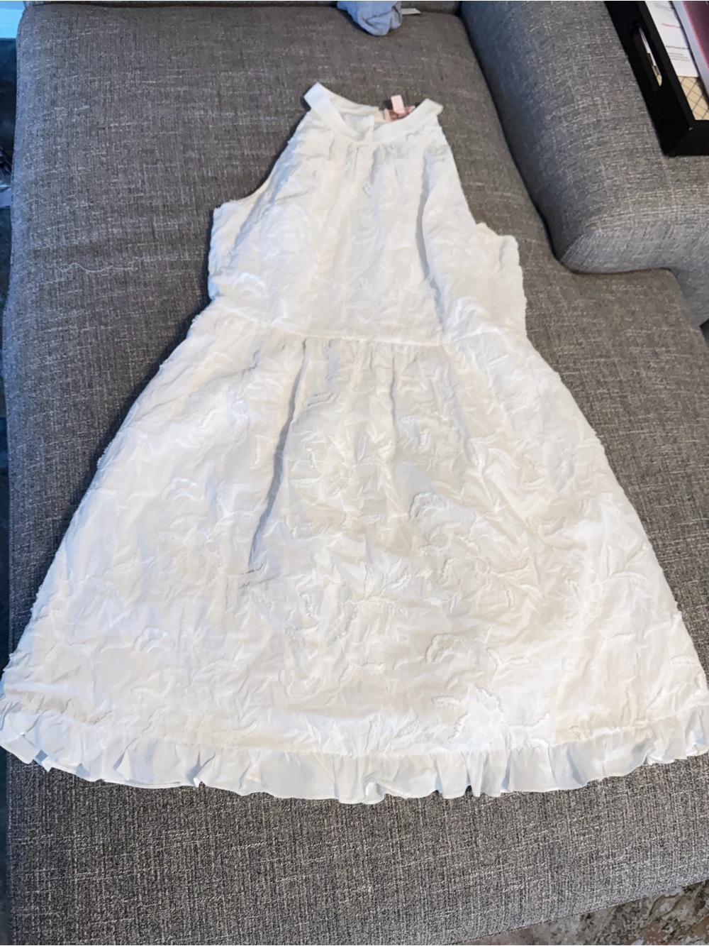 Ted Baker Textured Ruffle Hem Dress